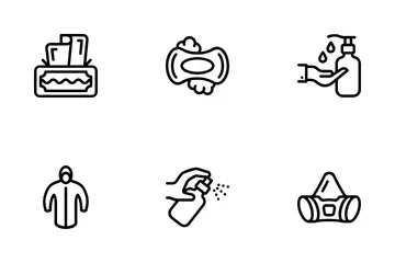 Covid19 Protection Equipments Icon Pack