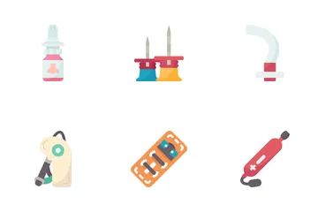 CPR And AED Supplies Icon Pack