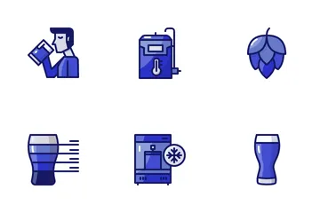 Craft Beer Process And Equipment Icon Pack