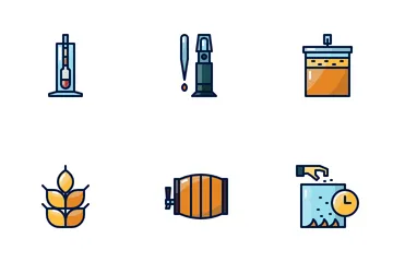 Craft Beer Process And Equipment Icon Pack