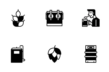 Craft Beer Process And Equipment Icon Pack