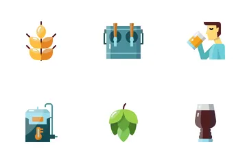 Craft Beer Process And Equipment Icon Pack