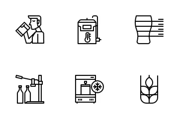 Craft Beer Process And Equipment Icon Pack