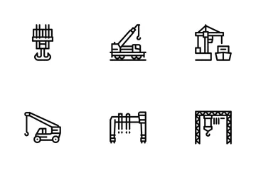 Crane Building Machine Icon Pack