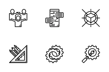 Creative Process Outline Icon Pack