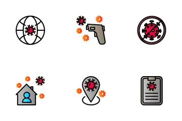 Creatype Corona Virus Filed Outline Icon Pack