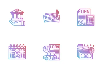 Crédito y préstamo Icon Pack