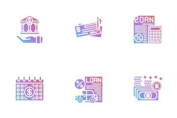 Crédito y préstamo Icon Pack