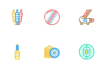 Cricket Sport Game Accessory Icon Pack