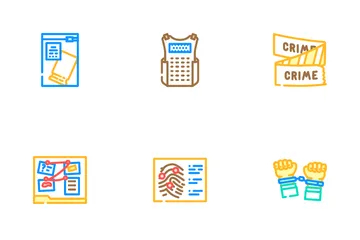 Crime Scene Police Criminal Icon Pack