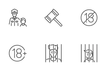 Crimen juvenil Paquete de Iconos