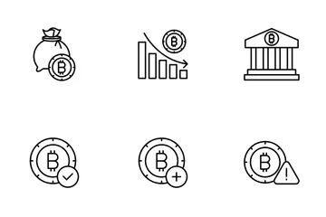 Criptomoeda Bitcoin Pacote de Ícones