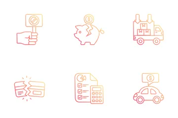 Crisis económica Icon Pack