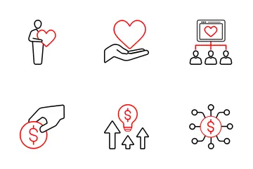 Crowdfunding And Donation Icon Pack