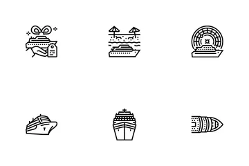 Cruise Ship Vacation Enjoyment Icon Pack