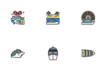 Cruise Ship Vacation Enjoyment Icon Pack