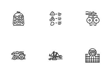 Crushed Stone Mining Icon Pack