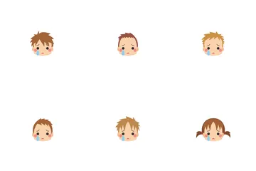 Crying Kids Icon Pack