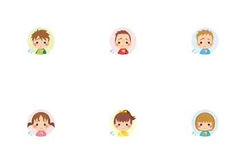 Crying Little Kids Icon Pack