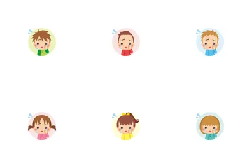 Crying Little Kids Icon Pack