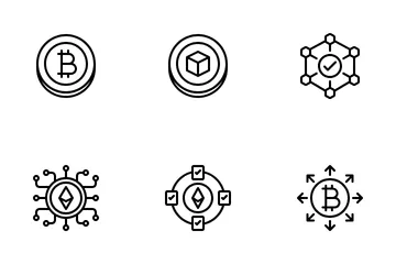 暗号通貨とブロックチェーン アイコンパック