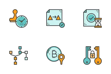 Blockchain de crypto-monnaie Icon Pack