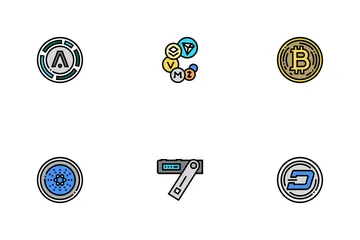 Cryptocurrency Digital Money Icon Pack