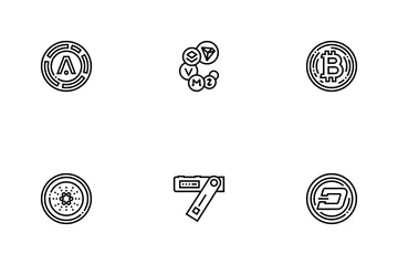 Cryptocurrency Digital Money Icon Pack