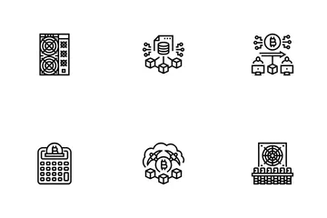 Cryptocurrency Mining Blockchain Icon Pack