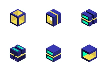 Cubo Geométrico Paquete de Iconos