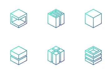 Cubo Geométrico Paquete de Iconos