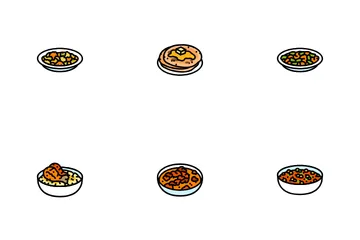 Curry alimentare della cucina indiana Icon Pack