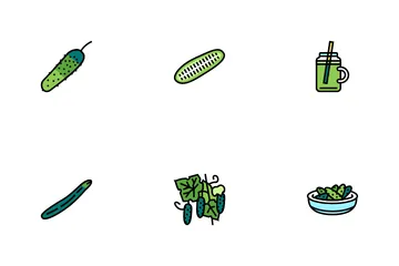Cucumber Natural Bio Vegetable Icon Pack