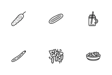 Cucumber Natural Bio Vegetable Icon Pack