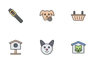 Aseo de mascotas Paquete de Iconos