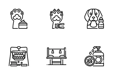 Aseo de mascotas Paquete de Iconos