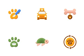 Cuidado de mascotas Paquete de Iconos