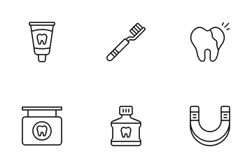 Cuidado dental Paquete de Iconos