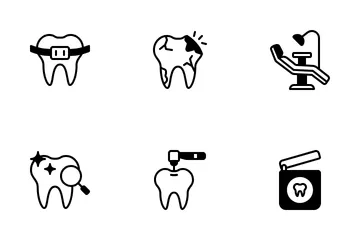 Cuidado dental Paquete de Iconos