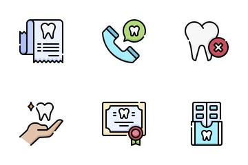 Cuidado dental Paquete de Iconos