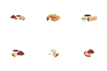 Cuisine mexicaine traditionnelle Pack d'Icônes