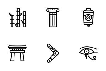 Culture Outline Icon Pack