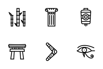 Culture Outline Icon Pack