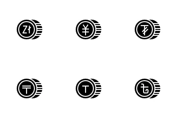 Currency For Business Glyph Icon Pack