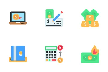 Currency Note And Coins Icon Pack
