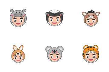 Cute Animal Head Avatar Icon Pack