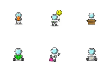 Cute Astronaut Icon Pack