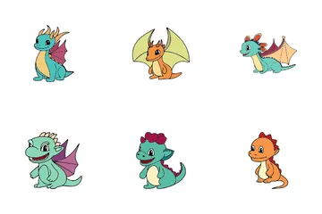 Cute Baby Dragons Icon Pack