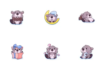 Cute Beaver Icon Pack