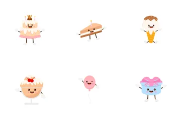 Cute Birthday Character Icon Pack